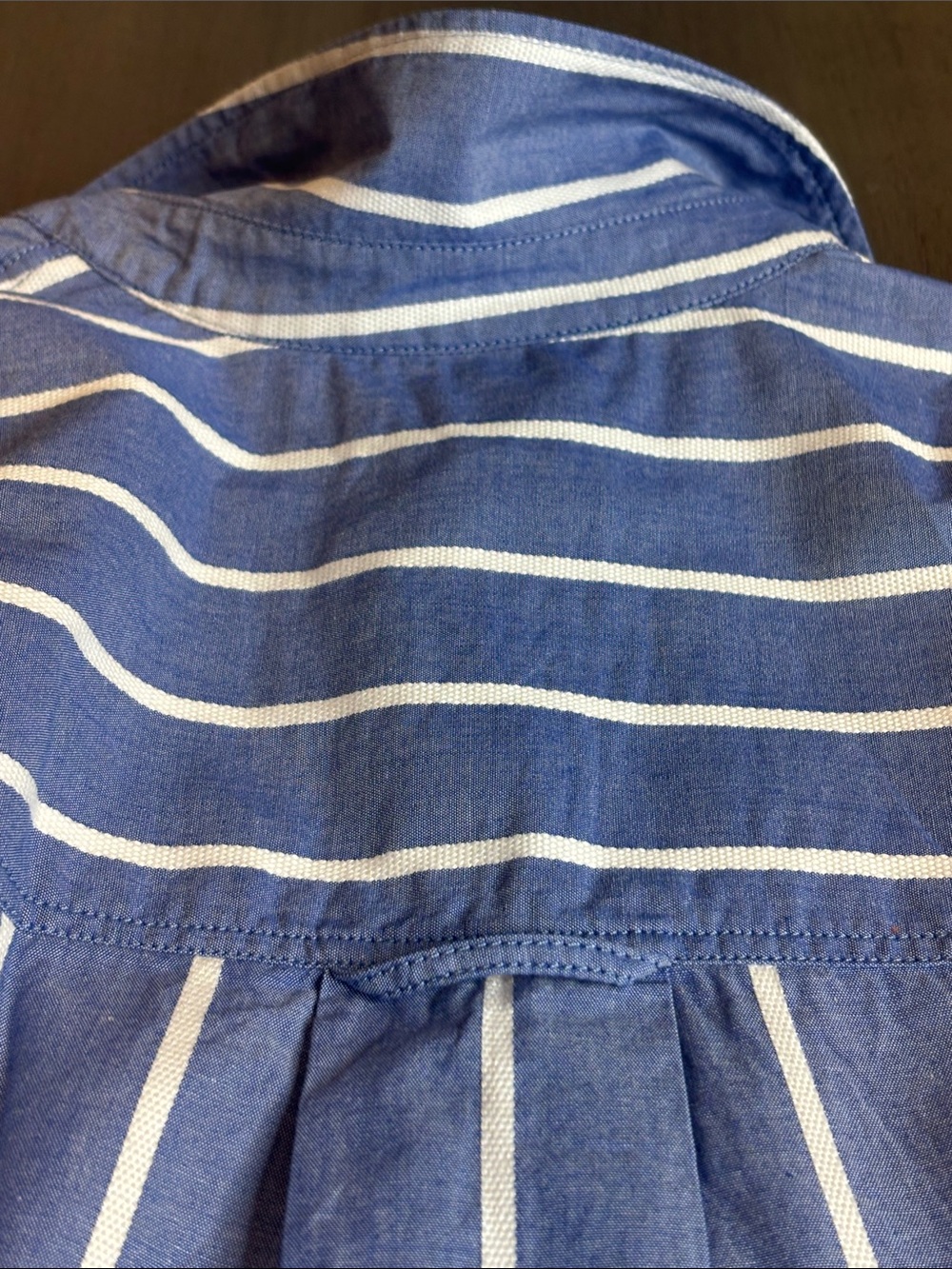 J. Crew Blue White XS dobby Stripe Collar Button etienne oversize Shirt cotton - Picture 6 of 8